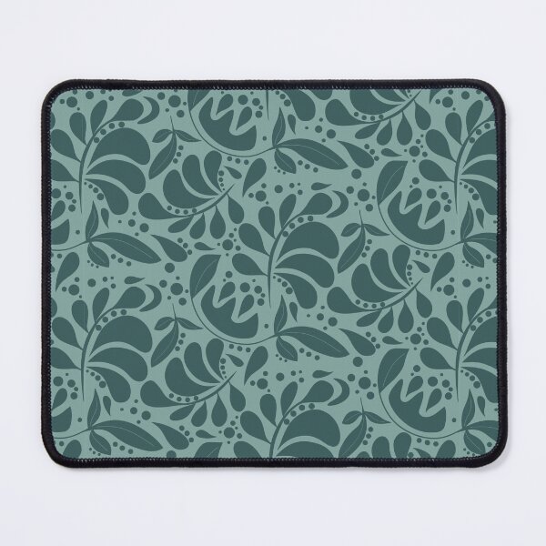 Item preview, Allover Flourish Seamless Half-Drop Pattern Teal designed and sold by Cedarrue.