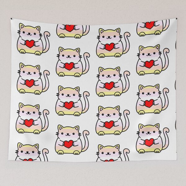 Item preview, Pangender Pride Flag Kitty designed and sold by ilexdesigns.