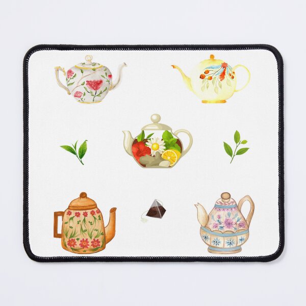 Item preview, Flower Teapots and Green Tea Leaves designed and sold by silviaol.