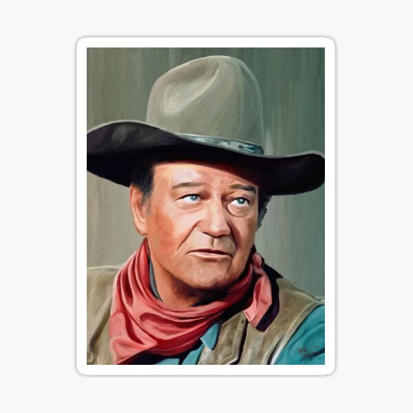 Celebrity Portrait John Wayne Sticker