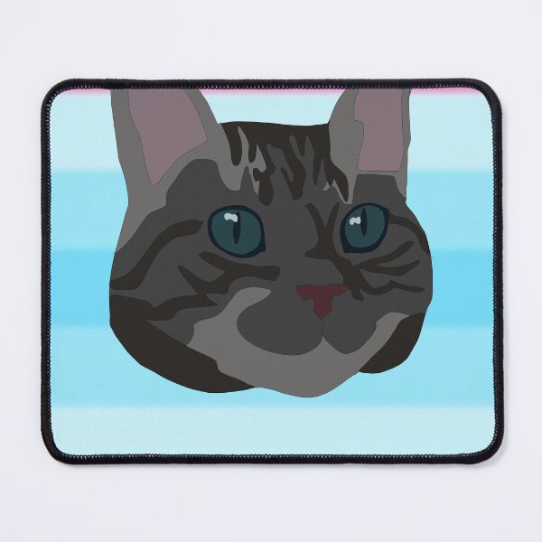 Item preview, Trans masculine flag behind a dark grey cat designed and sold by LeahcarsArt.