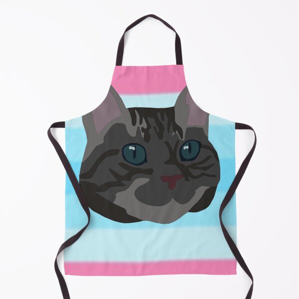 Item preview, Trans masculine flag behind a dark grey cat designed and sold by LeahcarsArt.