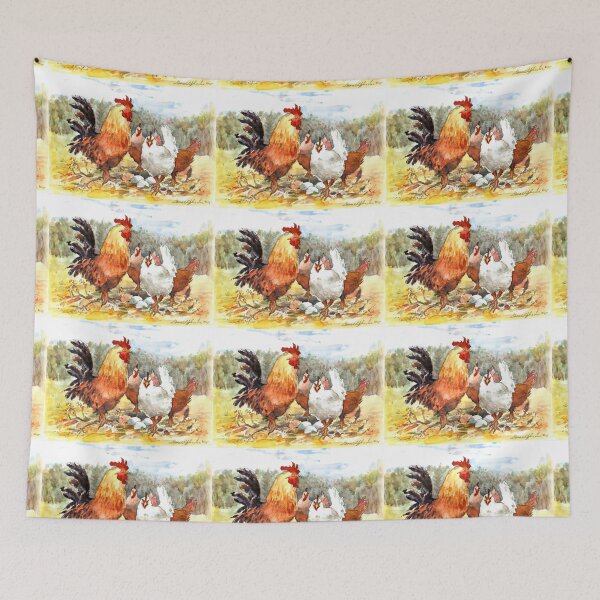 Item preview, A Rooster, His Hens And Their Brown And White Eggs On The Farm designed and sold by DonSylvester.