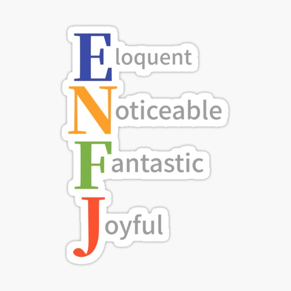 Enfj Mbti Personality Sticker For Sale By Nusnoo Redbubble