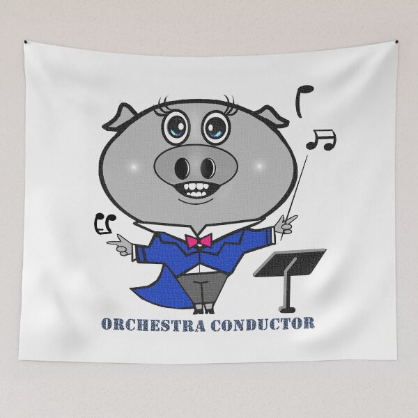 Item preview, Orchestra Conductor - cute pig  designed and sold by Shirley cute art .