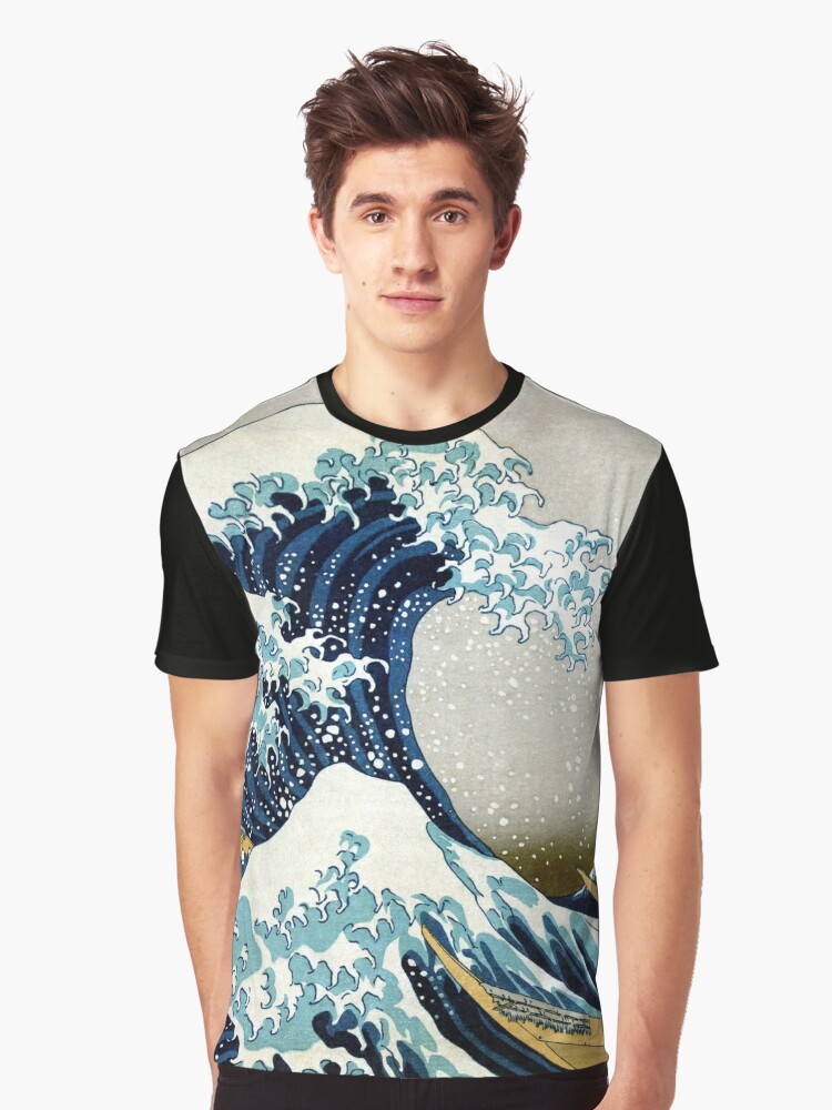 japanese wave pattern shirt