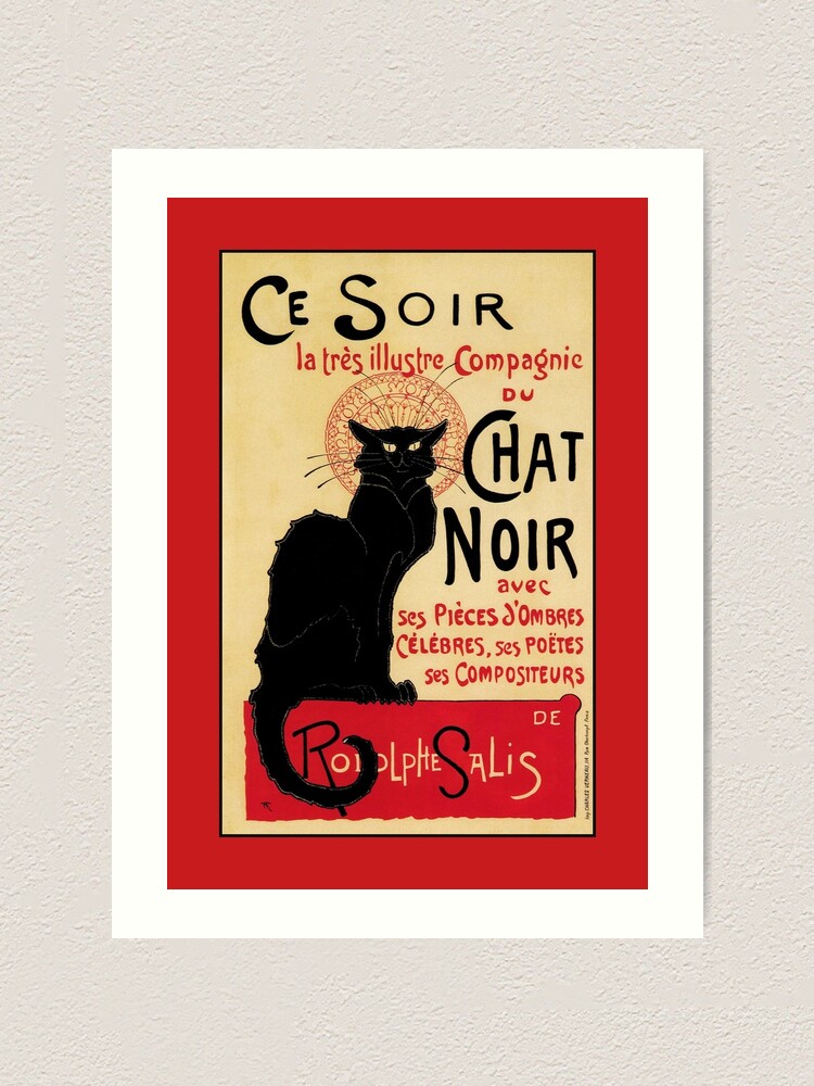 The Black Cat Le Chat Noir Famous Art Nouveau Ad Art Print By pshop Redbubble