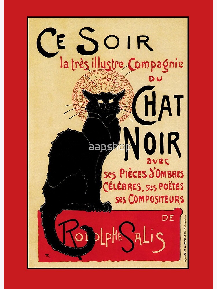 The Black Cat Le Chat Noir Famous Art Nouveau Ad Art Board Print By pshop Redbubble