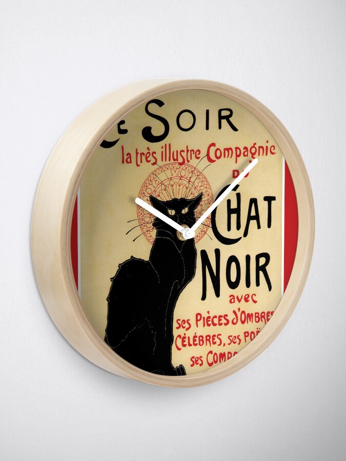 Horloge Le Chat Noir Le Chat Noir Celebre Art Nouveau Ad Par pshop Redbubble