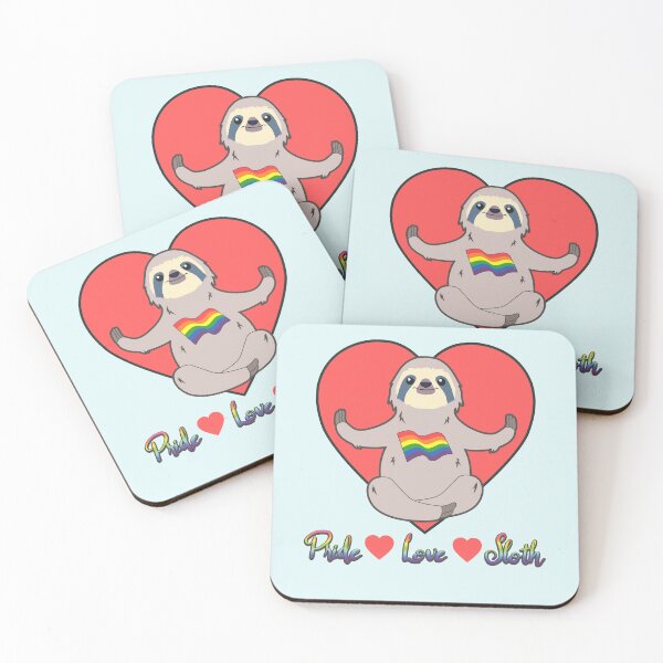 Item preview, Pride Love Sloth Rainbow Flag Heart  designed and sold by MindfulMeta.