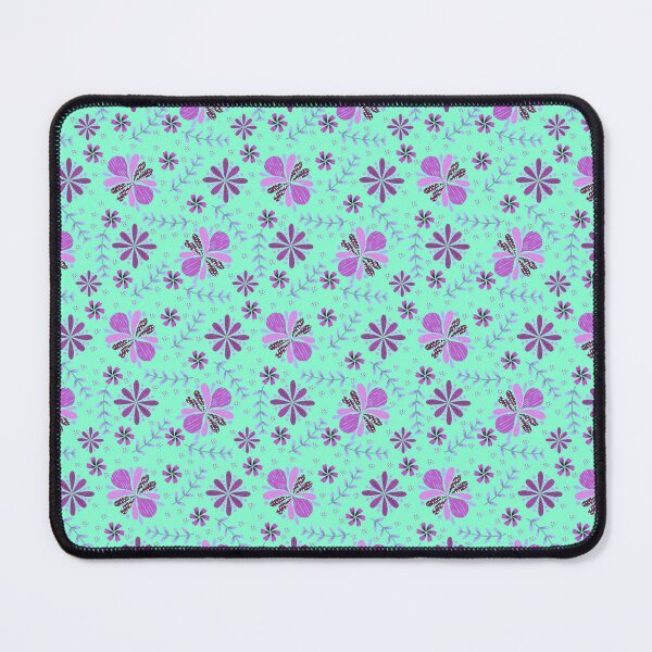 Item preview, Floral Abstract Aqua, purple and pink Allover print designed and sold by Cedarrue.