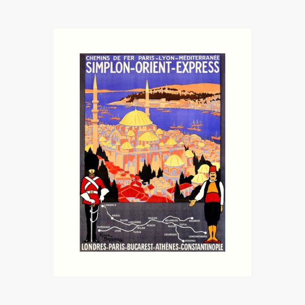 Vintage Simplon Orient Express Londres Constantinople Impression artistique