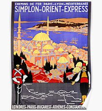 Vintage Simplon Orient Express London Constantinople Poster