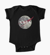 NASA Moon Vintage Emblem Short Sleeve Baby One-Piece