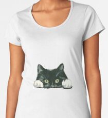 cute black cat watercolour Women's Premium T-Shirt