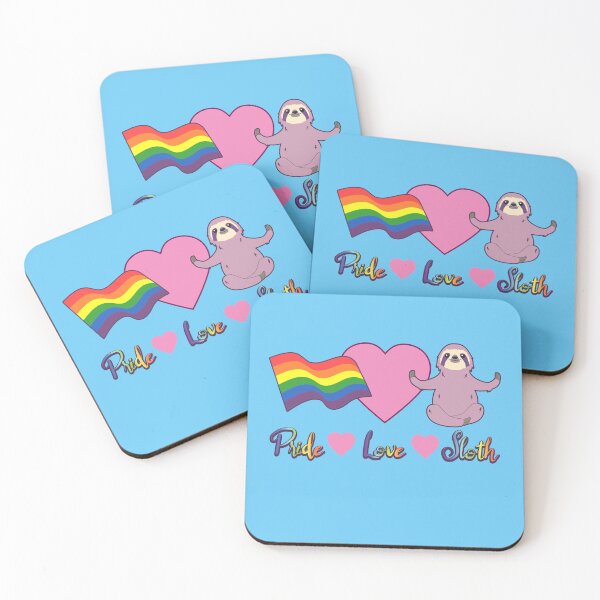 Item preview, Rainbow Flag Heart Pride Love Sloth designed and sold by MindfulMeta.