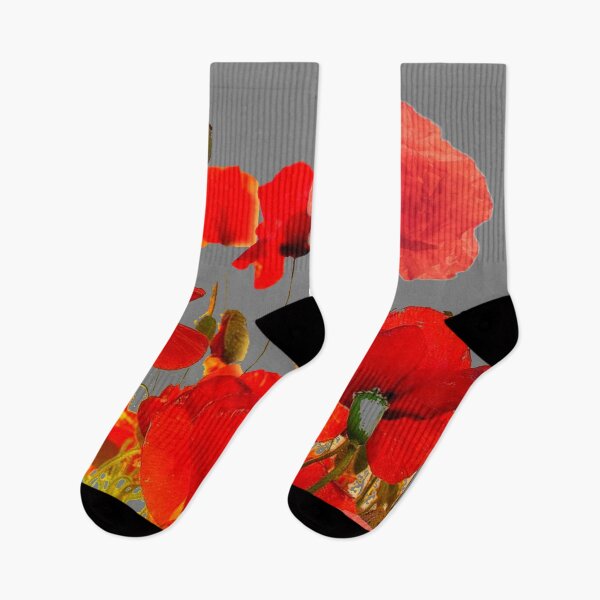 Item preview, RED-ORANGE  GARDEN  POPPY FLOWERS  PATTERN ART designed and sold by sharlesart.