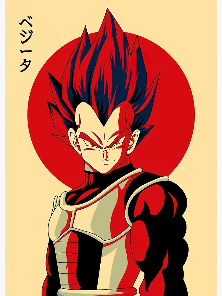 Vegeta Super Saiyan God Red / Blue Mash Up Poster, DBZ, NEW, USA