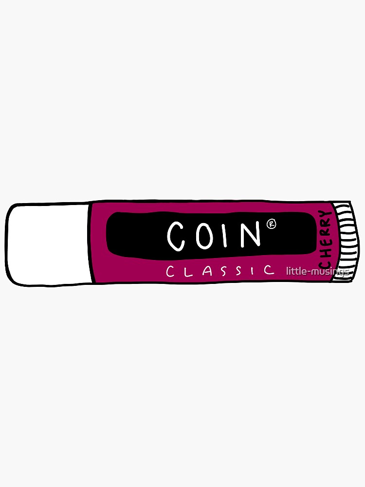 cherry chapstick coin Sticker