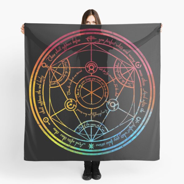 Human Transmutation Circle - Colorful Watercolor Scarf