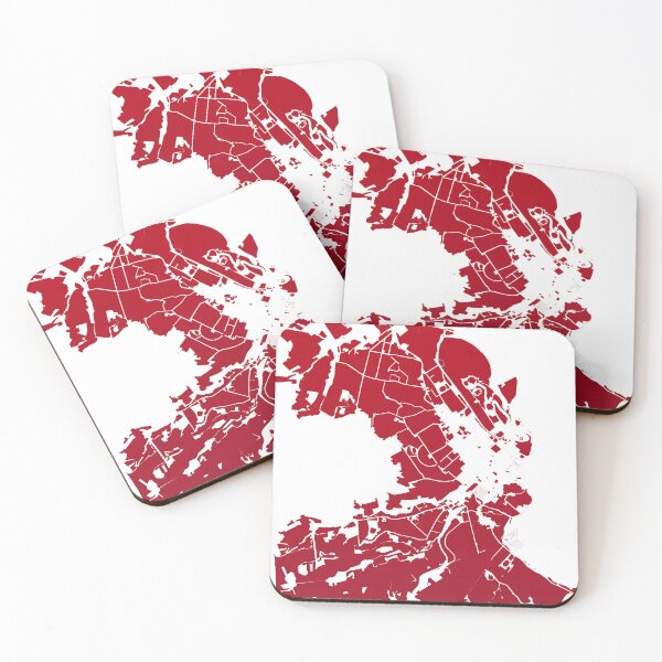 Item preview, Hobart Map Art red wine color Australia designed and sold by EpicMaps.