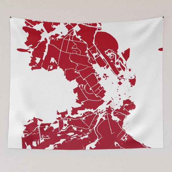 Item preview, Hobart Map Art red wine color Australia designed and sold by EpicMaps.
