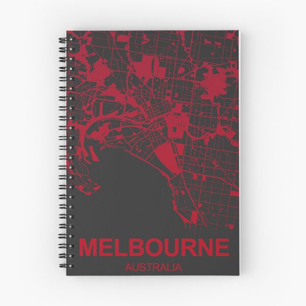 Item preview, Melbourne Map Art red wine color Australia designed and sold by EpicMaps.