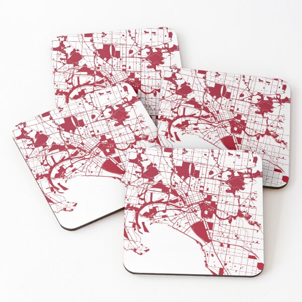 Item preview, Melbourne Map Art red wine color Australia designed and sold by EpicMaps.