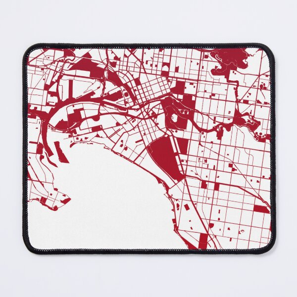 Item preview, Melbourne Map Art red wine color Australia designed and sold by EpicMaps.