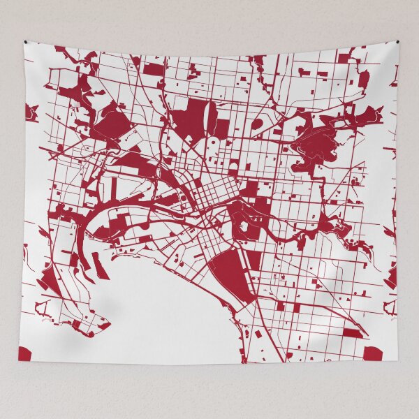 Item preview, Melbourne Map Art red wine color Australia designed and sold by EpicMaps.
