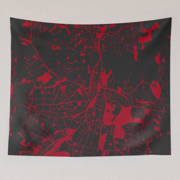 Item preview, Sydney Map Art red wine color Australia designed and sold by EpicMaps.