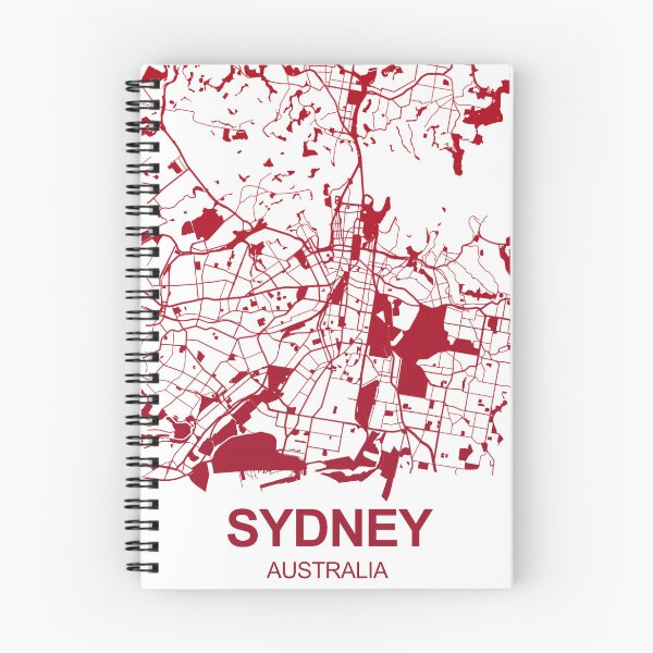Item preview, Sydney Map Art red wine color Australia designed and sold by EpicMaps.