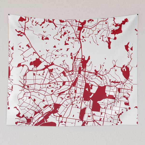 Item preview, Sydney Map Art red wine color Australia designed and sold by EpicMaps.