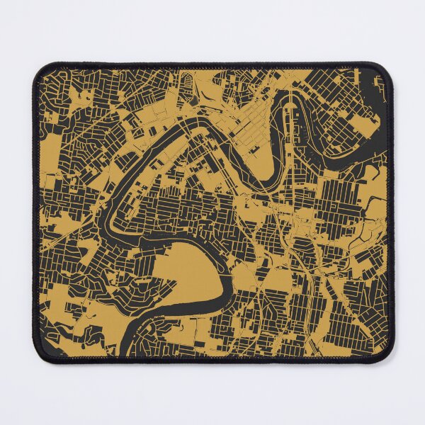 Item preview, Brisbane Map Art Black Gold Australia designed and sold by EpicMaps.