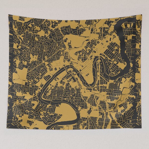 Item preview, Brisbane Map Art Black Gold Australia designed and sold by EpicMaps.