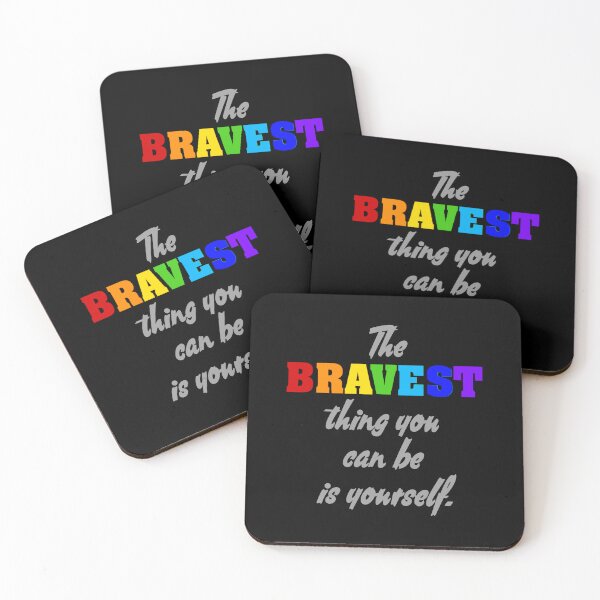 Item preview, The bravest thing you can be is yourself. rainbow colors designed and sold by efenem.