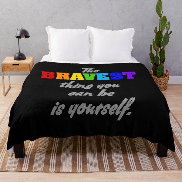 Item preview, The bravest thing you can be is yourself. rainbow colors designed and sold by efenem.