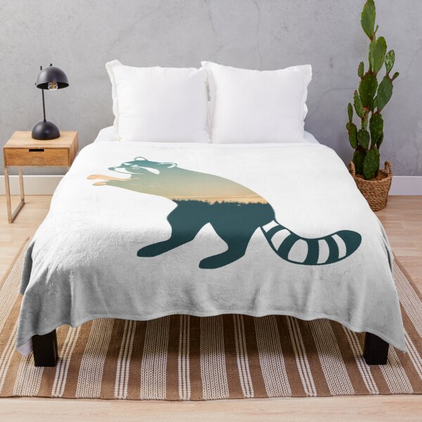 Item preview, Forest Trees Under Calm Sky Raccoon | Cute Raccoon designed and sold by BopleDesigns.