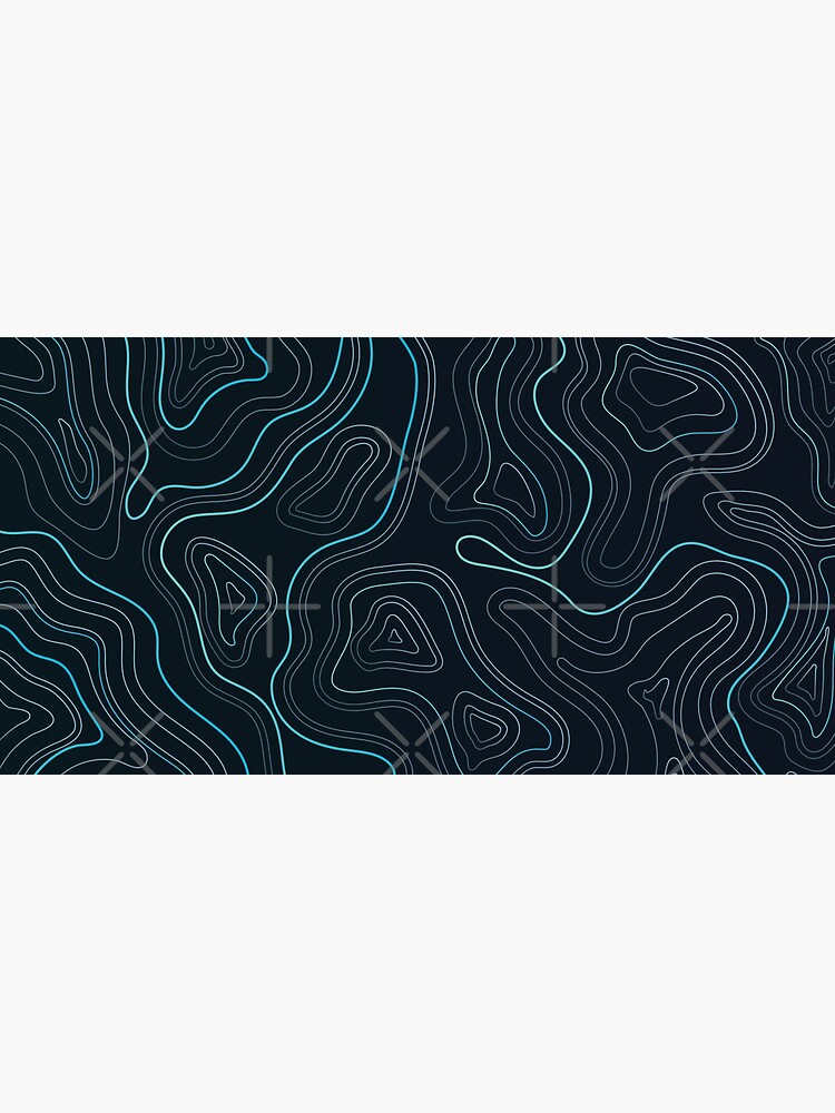Aperçu 5 sur 5. Tapis de souris avec l'œuvre Résumé des lignes topographiques bleu sarcelle esthétique minimaliste créée et vendue par Doa-ibu.