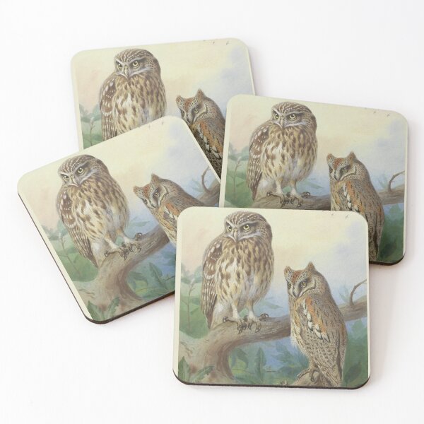Item preview, Little Owl and Scops Owl by Archibald Thorburn  designed and sold by Amanda1775.
