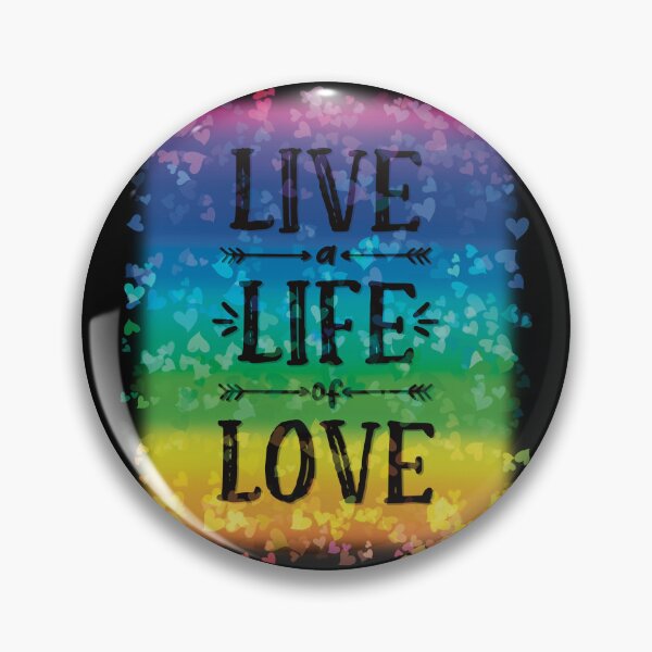 Item preview, Live a Life of Love! Rainbows Hearts Pride Good Vibes designed and sold by MunsyArt.