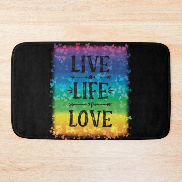 Item preview, Live a Life of Love! Rainbows Hearts Pride Good Vibes designed and sold by MunsyArt.