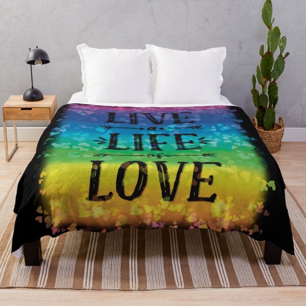 Item preview, Live a Life of Love! Rainbows Hearts Pride Good Vibes designed and sold by MunsyArt.