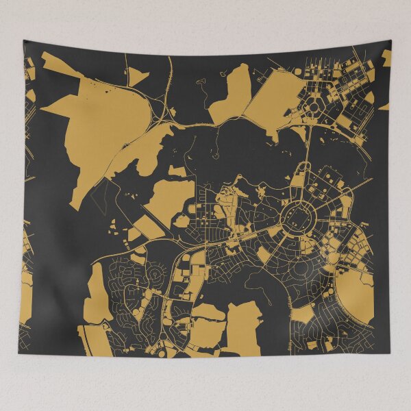 Item preview, Canberra Map Art Black Gold Australia designed and sold by EpicMaps.