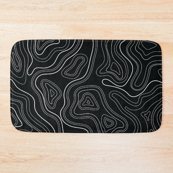 Item preview, Minimalist Aesthetic White on Black Topographic Lines Abstract designed and sold by Doa-ibu.