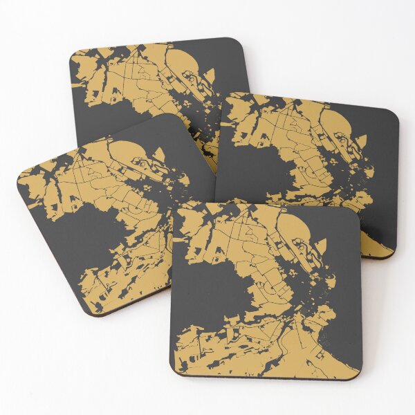 Item preview, Hobart Map Art Black Gold Australia designed and sold by EpicMaps.