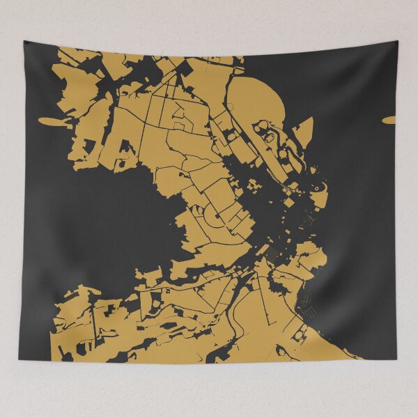 Item preview, Hobart Map Art Black Gold Australia designed and sold by EpicMaps.