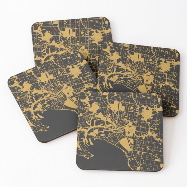 Item preview, Melbourne Map Art Black Gold Australia designed and sold by EpicMaps.