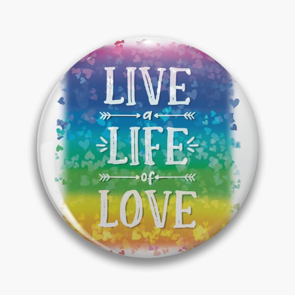 Item preview, Live a Life of Love! Rainbows Hearts Pride Good Vibes designed and sold by MunsyArt.