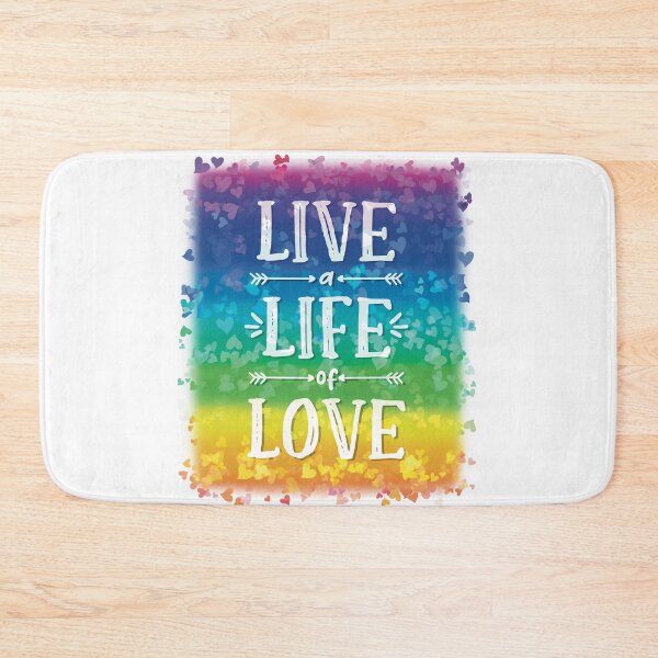 Item preview, Live a Life of Love! Rainbows Hearts Pride Good Vibes designed and sold by MunsyArt.